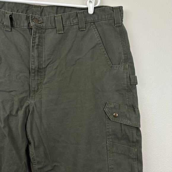 Carhartt Relaxed Fit Ripstop Cargo Work Shorts Moss Green 46 - Picture 6 of 13